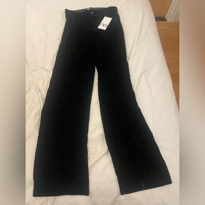 Zara NWT black velvet trousers